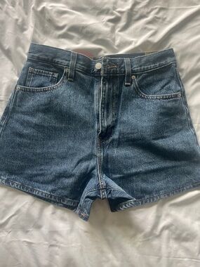 Levi's Dark Blue High Waist Denim Shorts